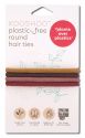 KOOSHOO Plastic Free Hair Accessories Round Hair Ties Warm Earth 4 pk