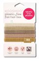 KOOSHOO Plastic Free Hair Accessories Flat Hair Ties Blond 5 pk