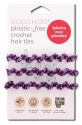 KOOSHOO Plastic Free Hair Accessories Crochet Hair Ties Purple Frost 3 pk