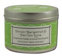 Pure Plant Home Coconut Wax in a Silver Tin Italian Bergamot/Persian Lime 3 oz