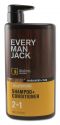 Every Man Jack Hair 2-in-1 Shampoo + Conditioner with Pump Sandalwood 16 oz