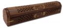 Prabhujis Gifts Incense Burners Wooden Burner with Storage - 5 Panel Jali & Flowers