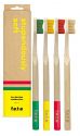 F.E.T.E. Multi Pack Bamboo Toothbrush Multi Pack Soft 4 pc
