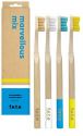 F.E.T.E. Multi Pack Bamboo Toothbrush Multi Pack Adult Medium Multi Color 4 pk