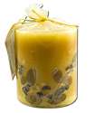 Auroshikha 3 in Pillar (2.75 in x 3 in) Flower Candles Cedar