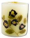 Auroshikha 3 in Pillar (2.75 in x 3 in) Flower Candles Pine