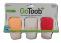 Humangear go Toob+ 3 pk Small 1.7 oz Clear/Red/Orange