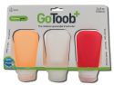 Humangear go Toob+ 3 pk Large 3.4 oz Clear/Red/Orange